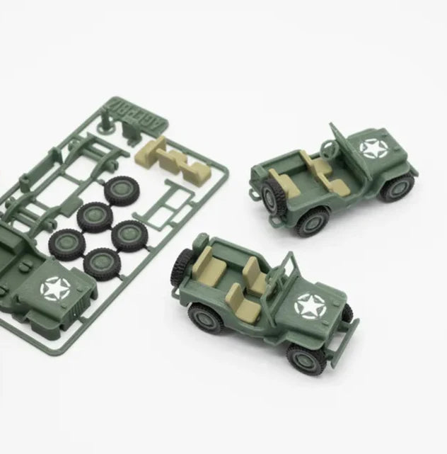 Miniature Jeep Model Building Kit - Military Collectible - Premium Quality