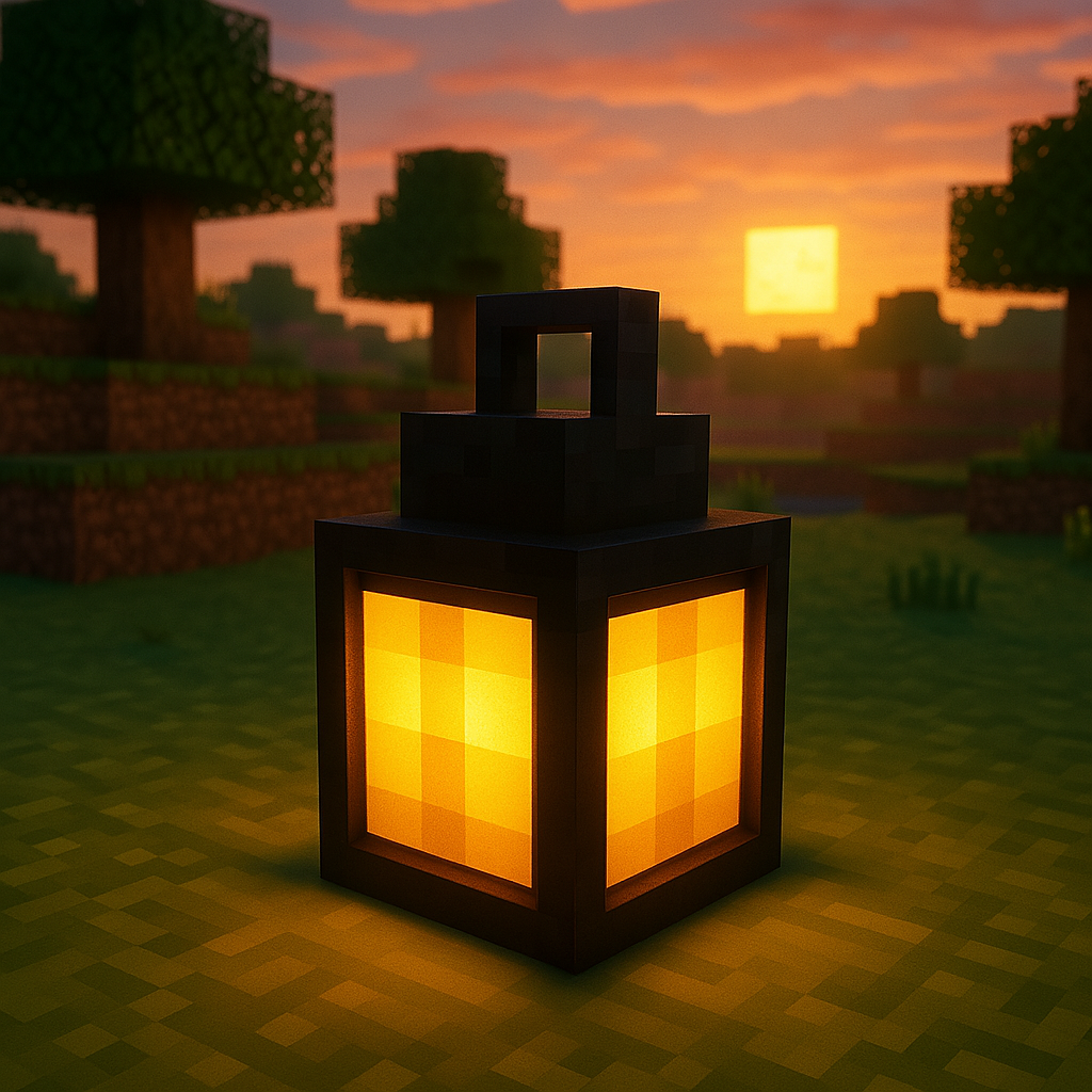 Pixel Lantern - Minecraft Inspiration - Premium Quality