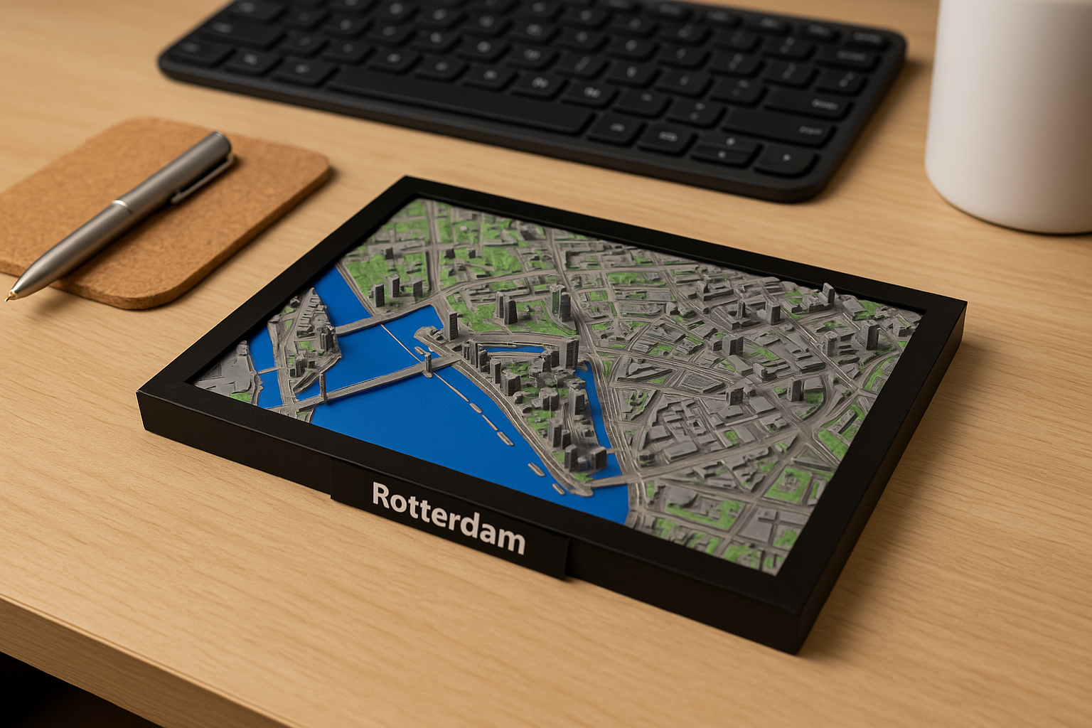 Detailed 3D City Map of Rotterdam – Unique Miniature of the City – Full Color – Premium Quality