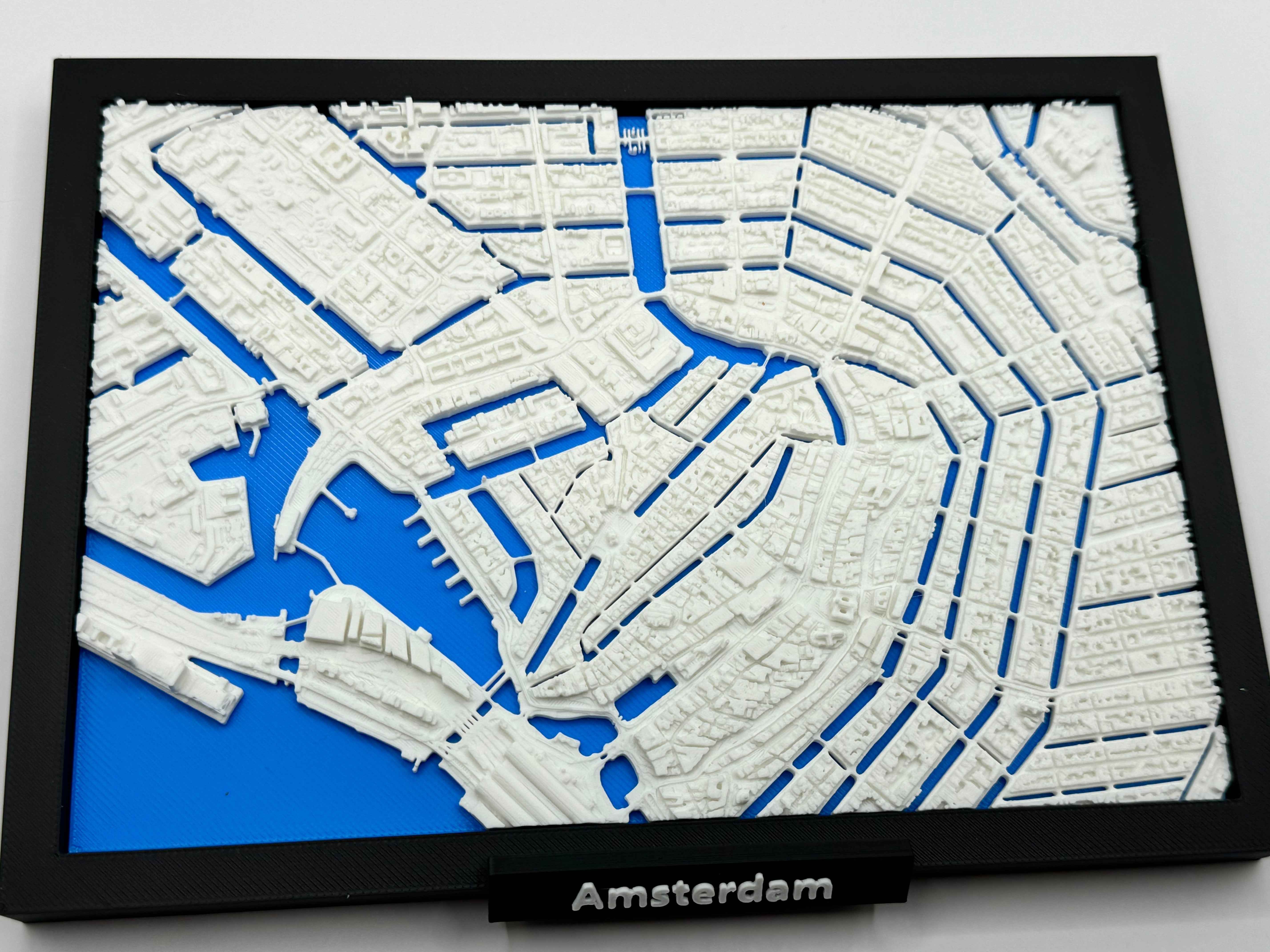 3D Printed Miniature of Amsterdam – Detailed City Map and Canal Belt - Premium Quality