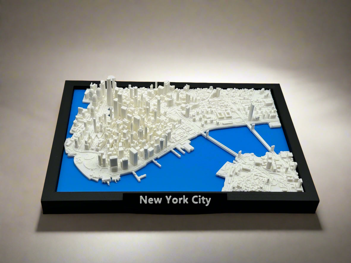 3D Printed Miniature of New York City – Detailed City Map and Iconic Skyline - Premium Quality