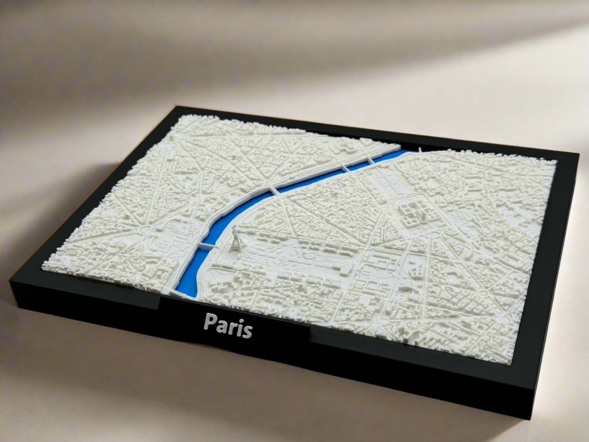3D Printed Miniature of Paris – Detailed City Map and Historic Architecture - Premium Quality