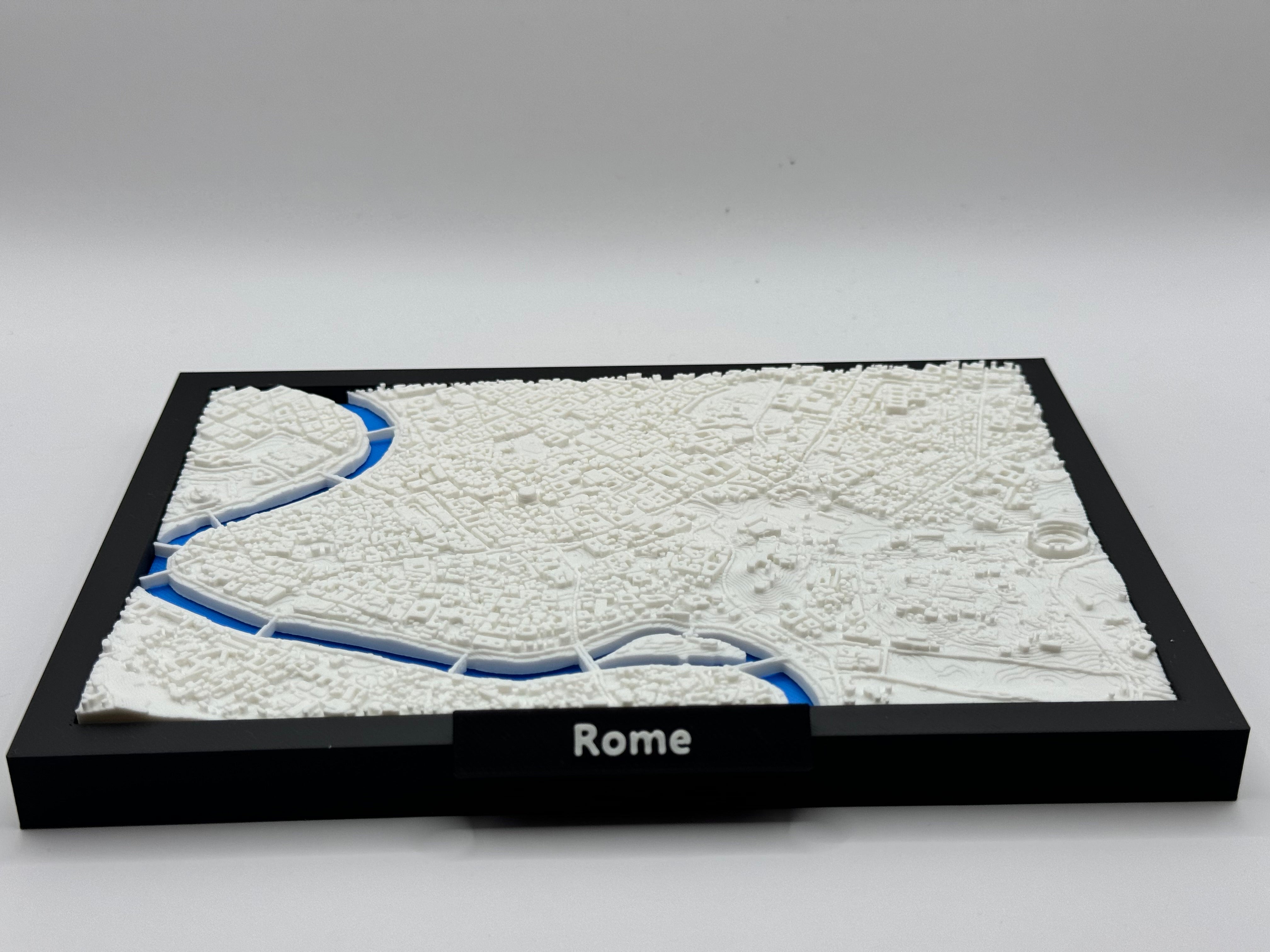 3D Printed Miniature of Rome – Detailed City Map and Historical Architecture - Premium Quality