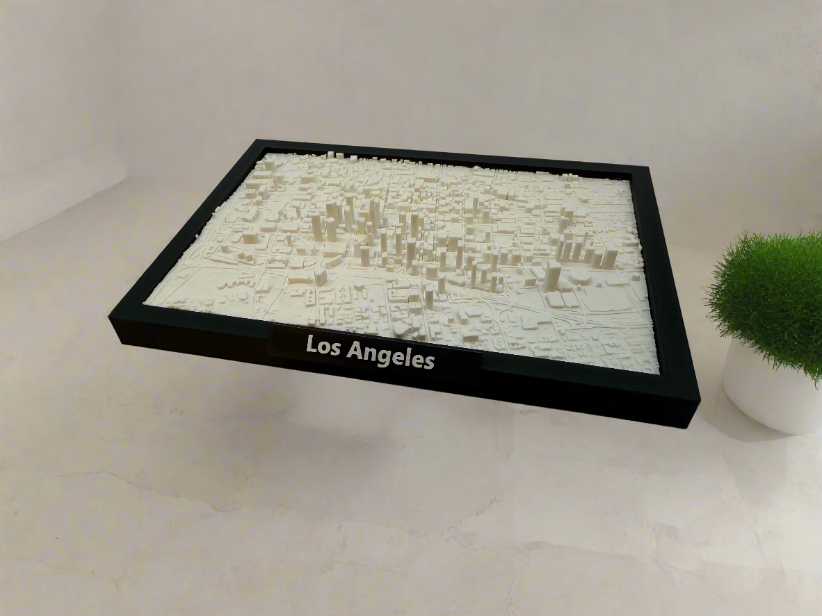 3D Printed Miniature of Los Angeles – Detailed City Map and Skyline - Premium Quality