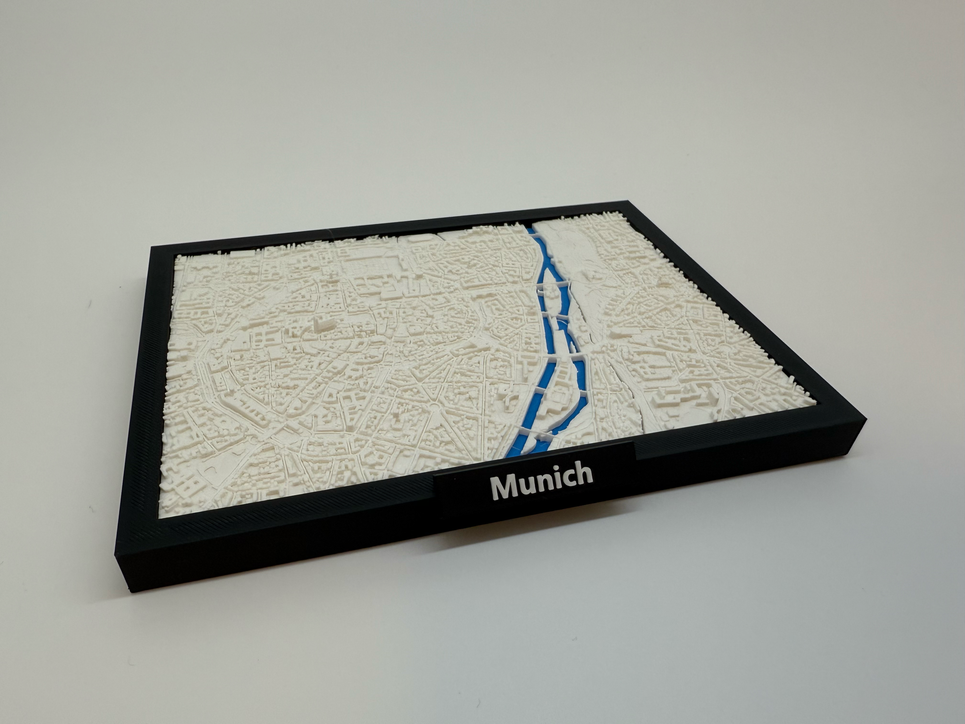 3D Printed Miniature of Munich – Detailed City Map and Riverscape - Premium Quality
