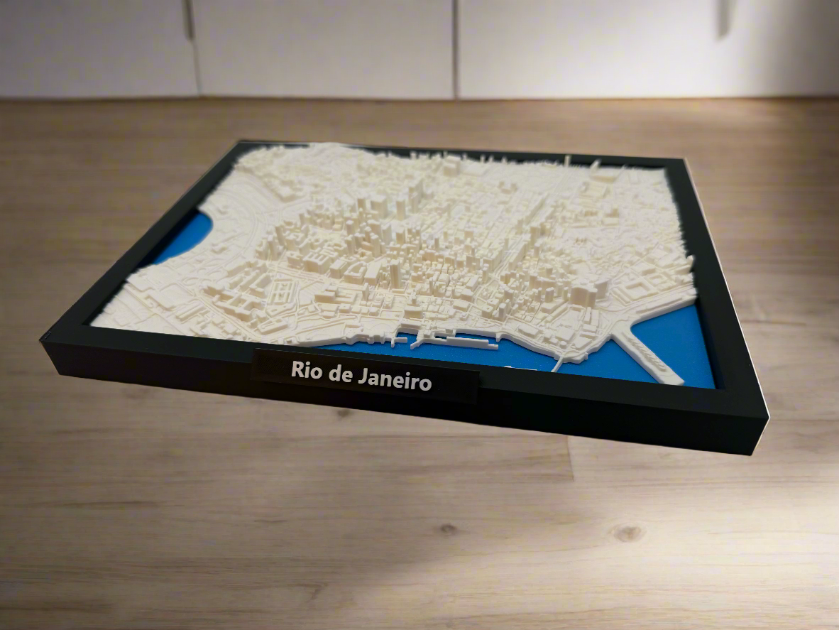3D Printed Miniature of Rio de Janeiro – Detailed City Map and Iconic Landscape - Premium Quality