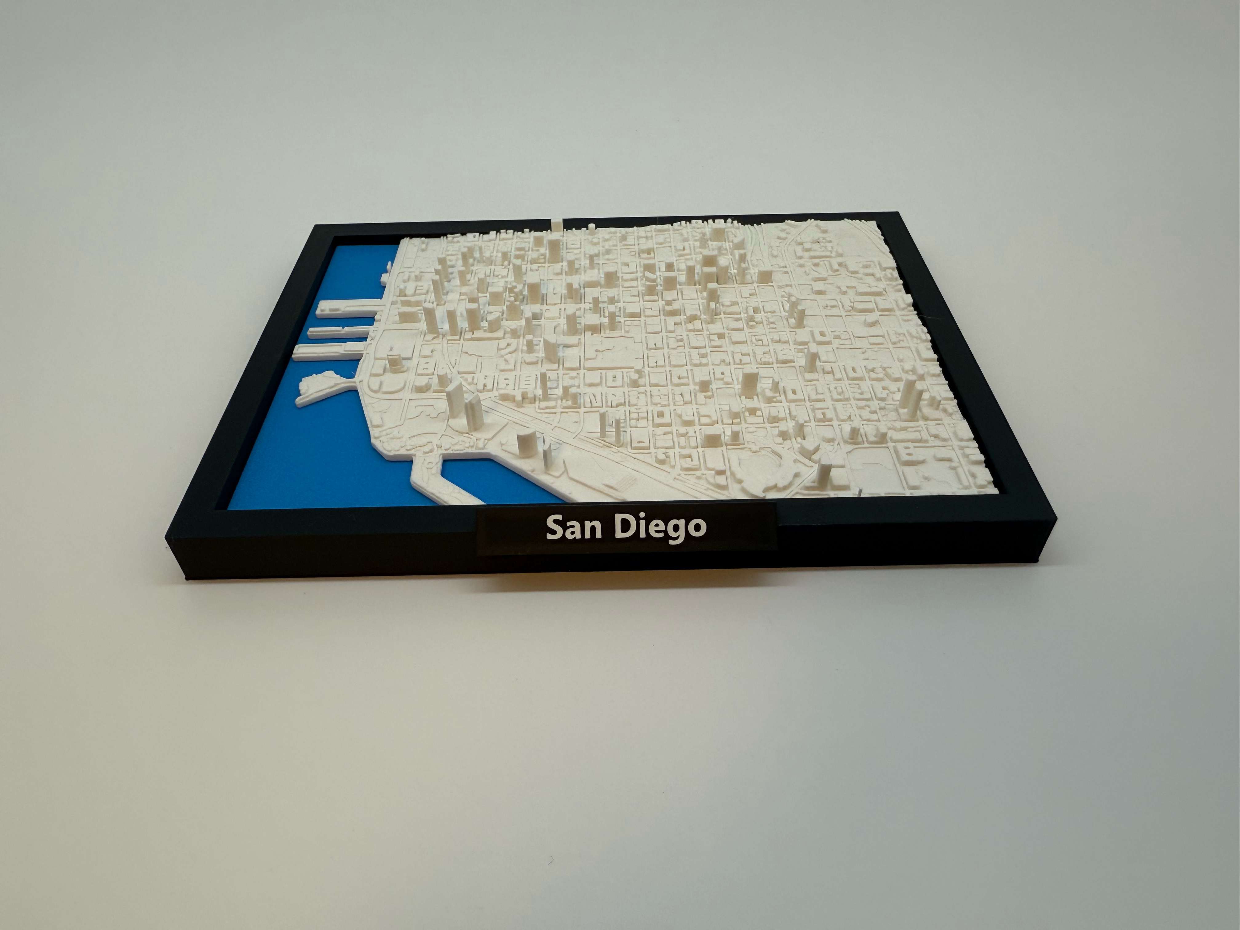 3D Printed Miniature of San Diego – Detailed City Map and Skyline - Premium Quality
