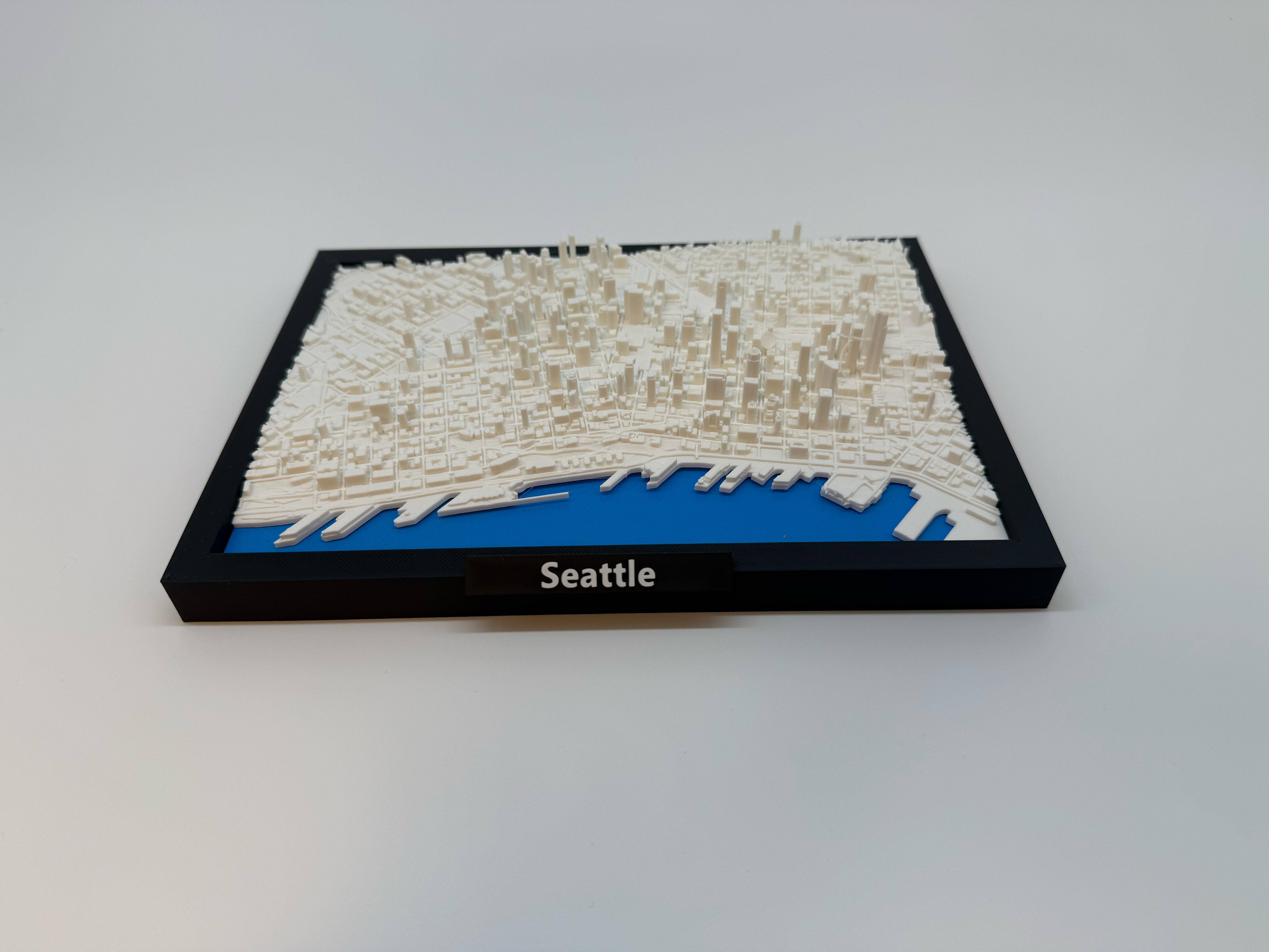 3D Printed Miniature of Seattle – Detailed City Map and Skyline - Premium Quality