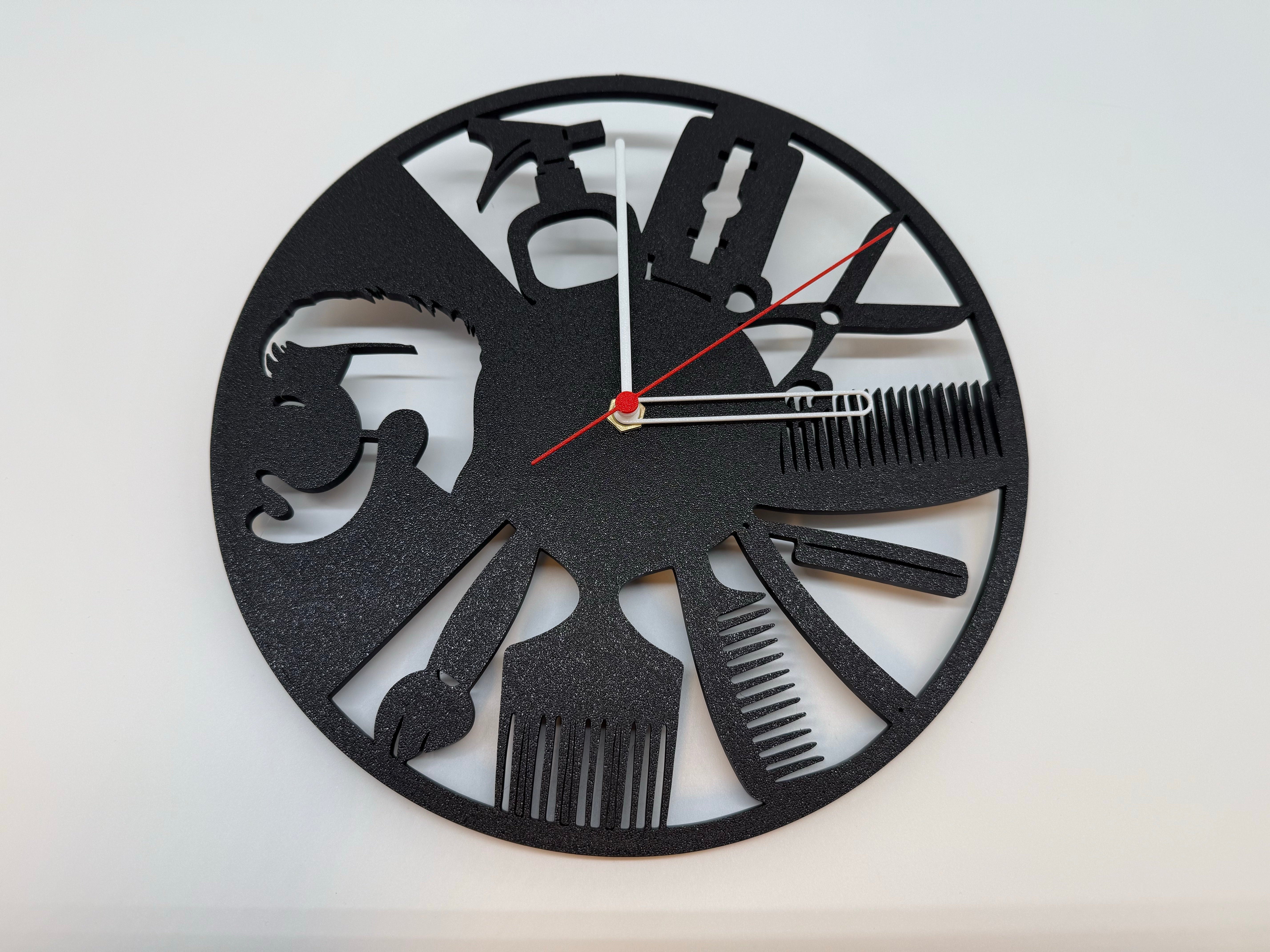 Hairdressers Wall Clock Black - Premium Quality