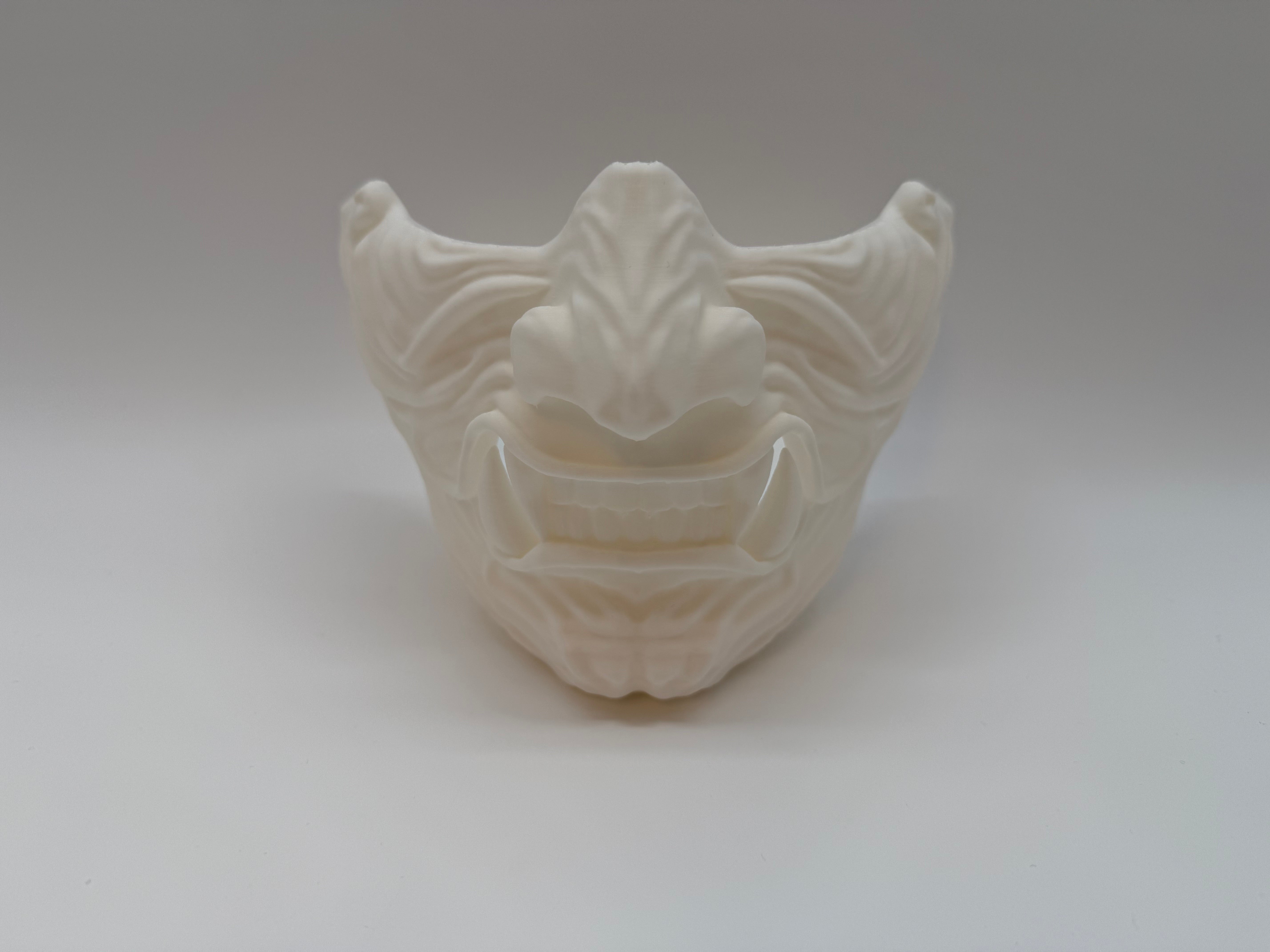White Oni Mask – Japanese Demonic Face Mask – Premium Quality