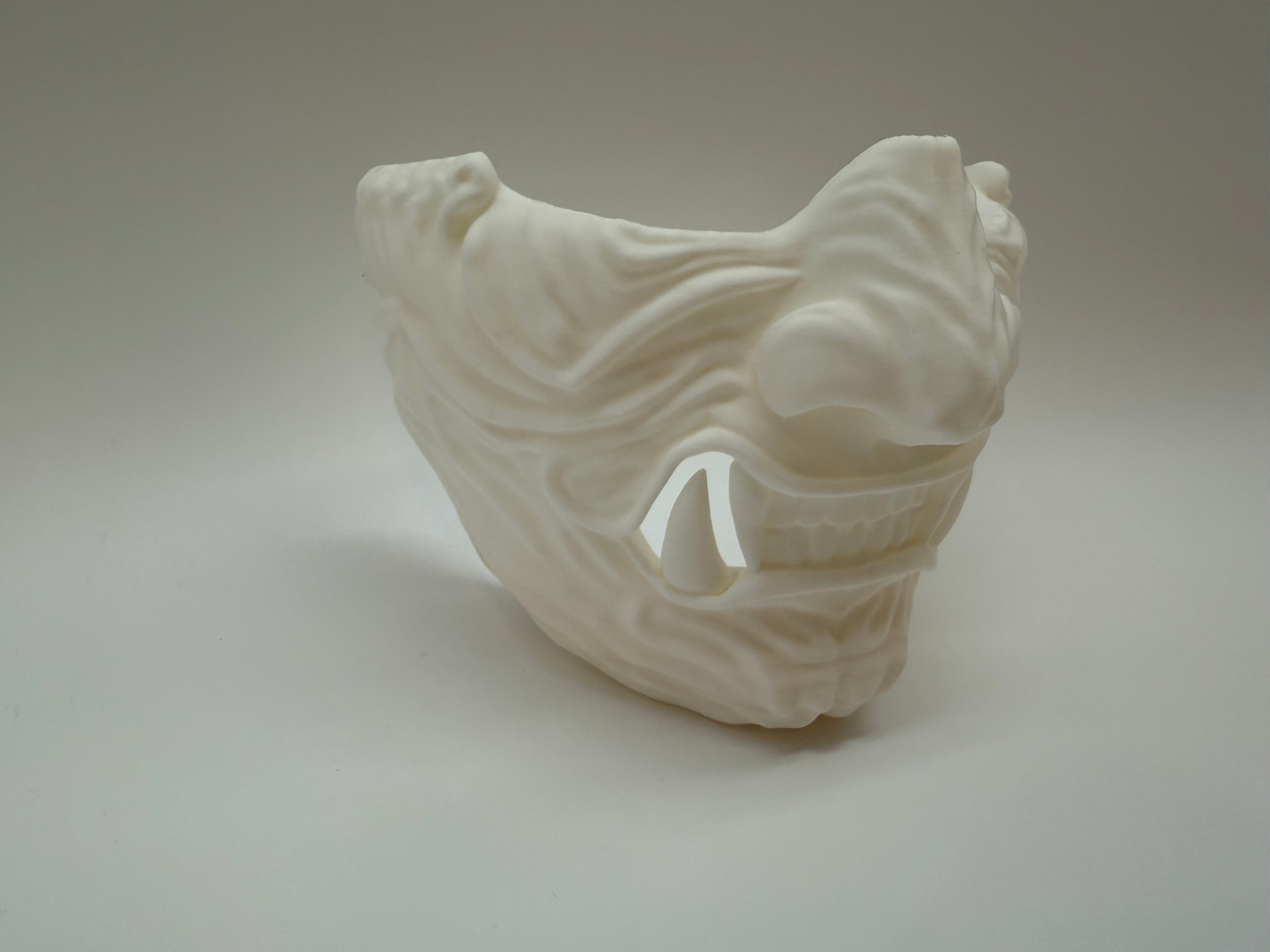 White Oni Mask – Japanese Demonic Face Mask – Premium Quality