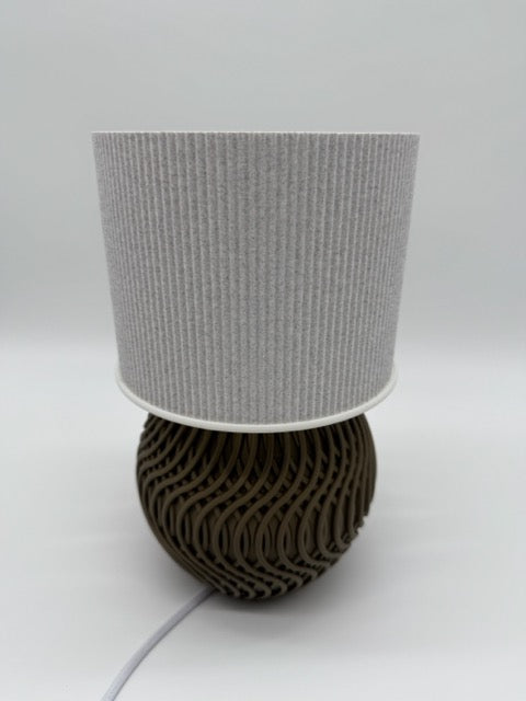 Modern Table Lamp 'Marble' with Marble Pattern Shade and Stylish Geometric Base - Atmospheric Lighting