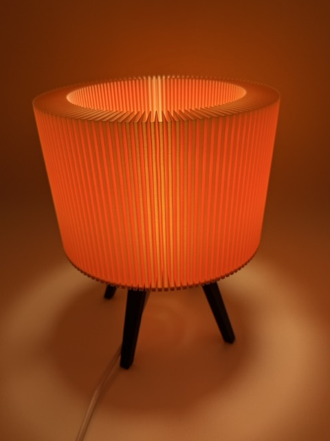 Modern Table Lamp 'Rible' with Pink Ribbed Shade and Black Base – Unique Mood Lighting