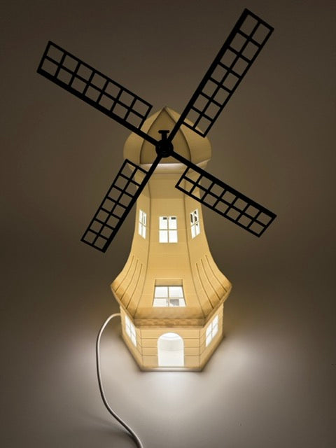 Decorative table lamp 'Mill' in the shape of a windmill - unique mood lamp with warm light
