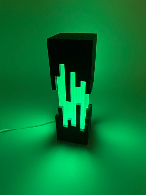 Designer Table Lamp 'Future' with Black Cut-Out Pattern and Color Change – Modern Mood Lamp with Remote Control